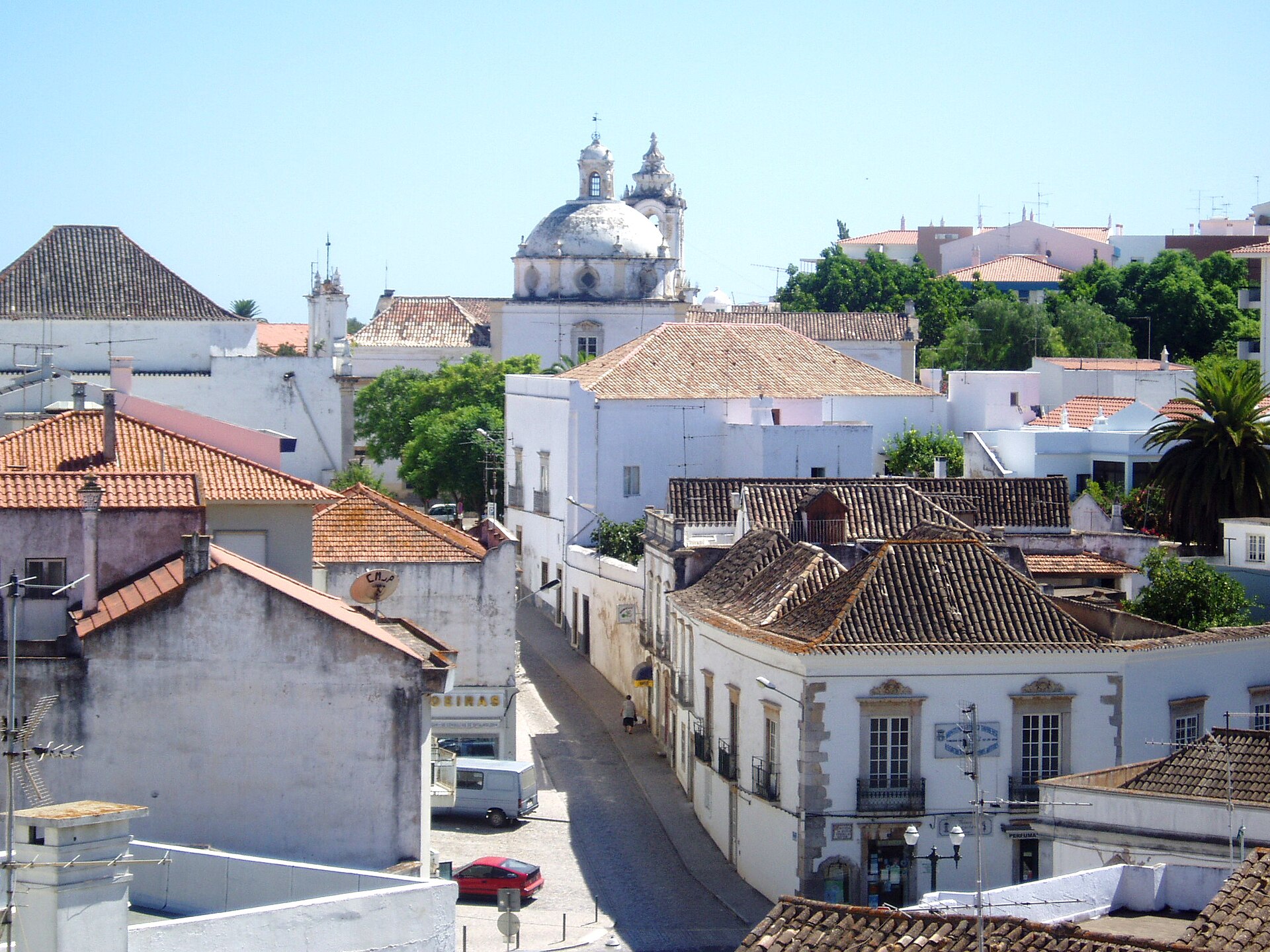 The traditional architecture and rooftops of Tavira